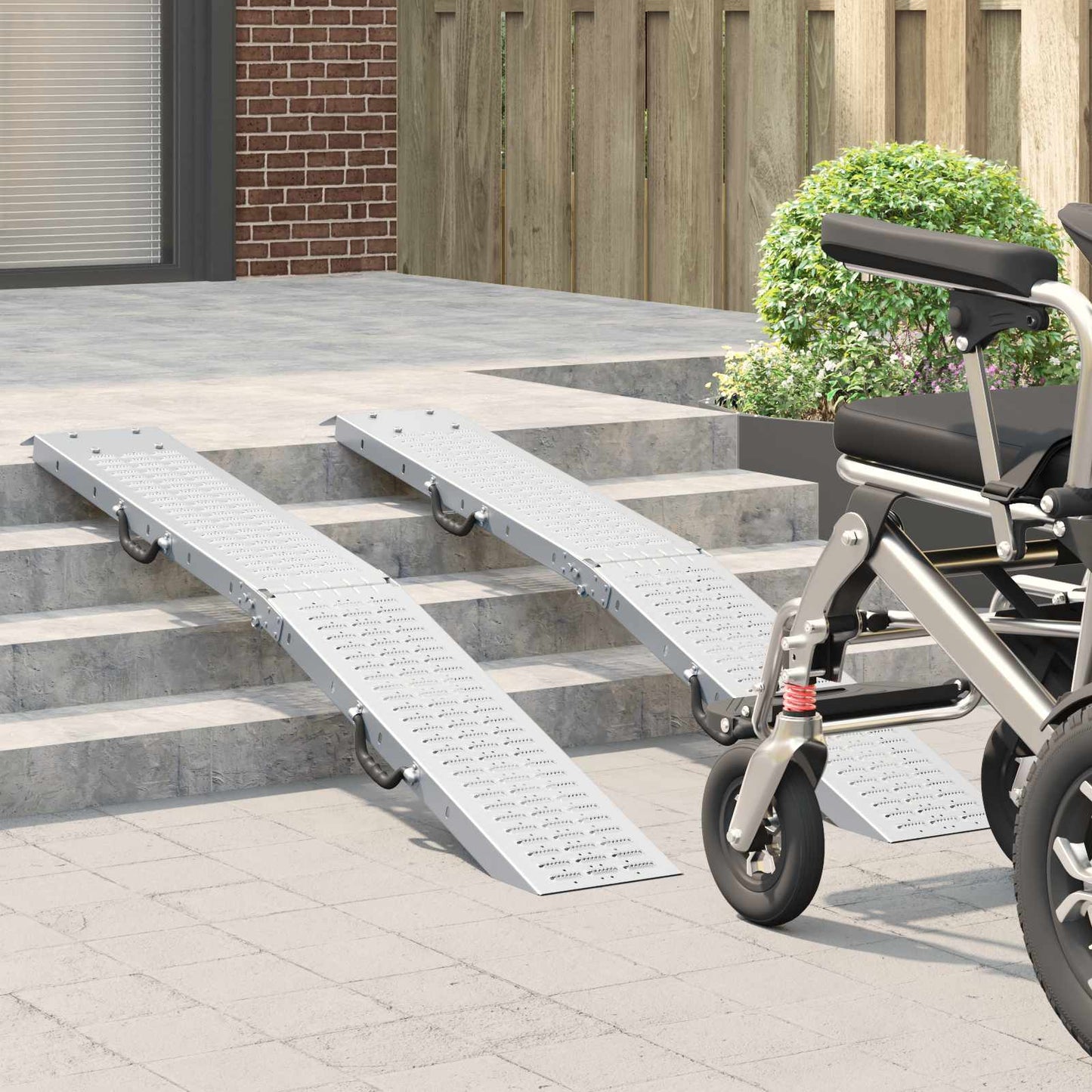 Sammenleggbar rampe 200kg per rampe 2 pcs sølv Galvanisert Stål