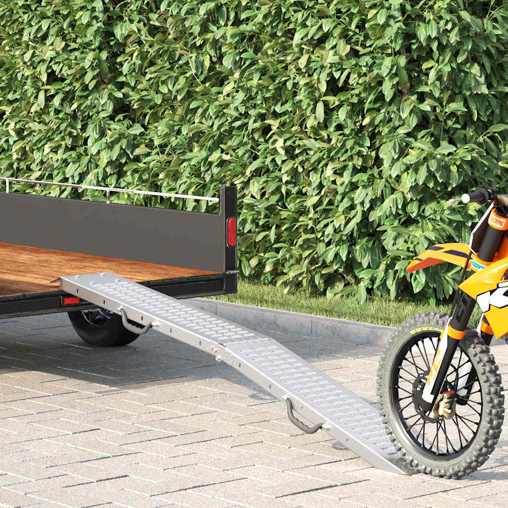 Sammenleggbar rampe 200kg per rampe sølv 186 x 23 x 4,5 cm