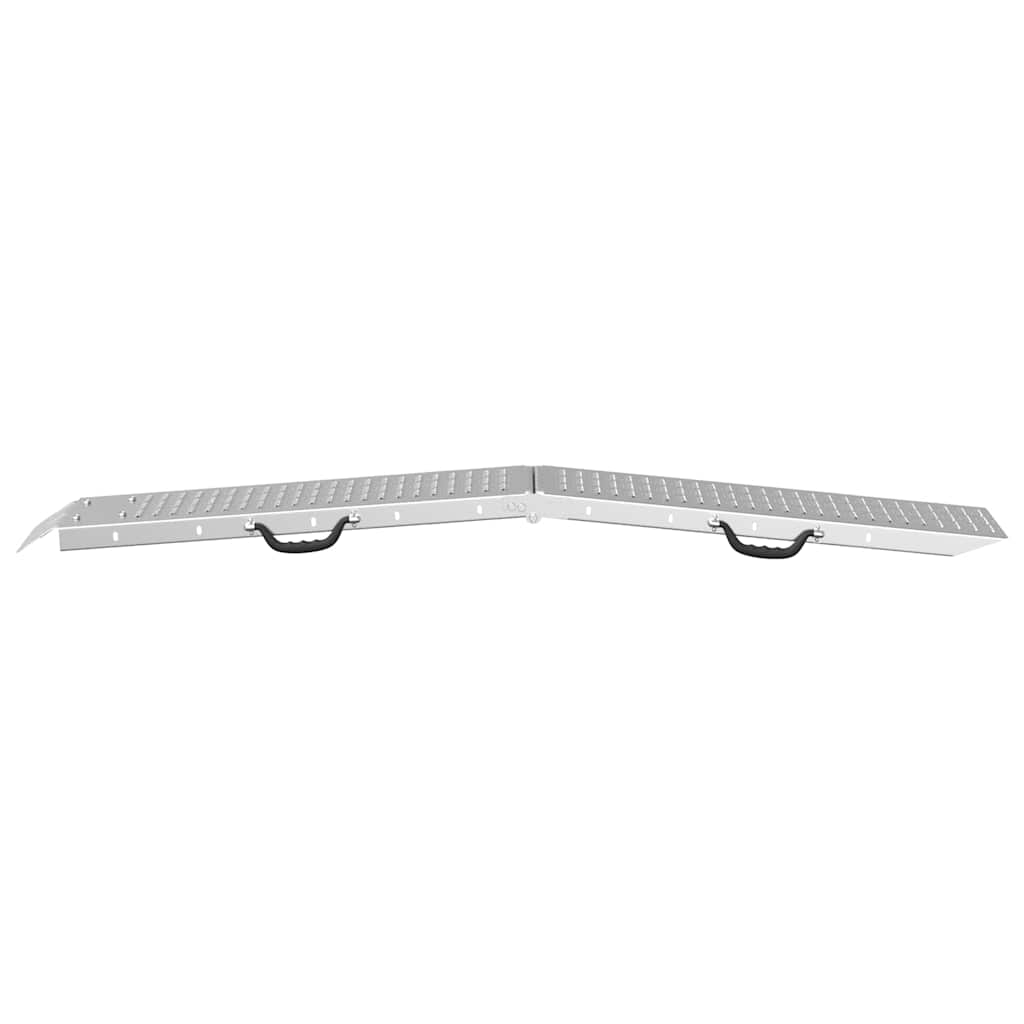 Sammenleggbar rampe 200kg per rampe sølv 186 x 23 x 4,5 cm