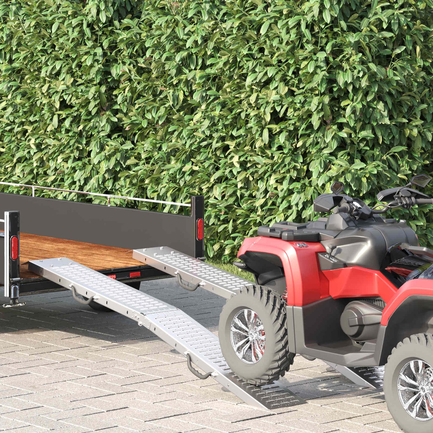 Sammenleggbar rampe 200kg per rampe 2 pcs sølv Galvanisert Stål
