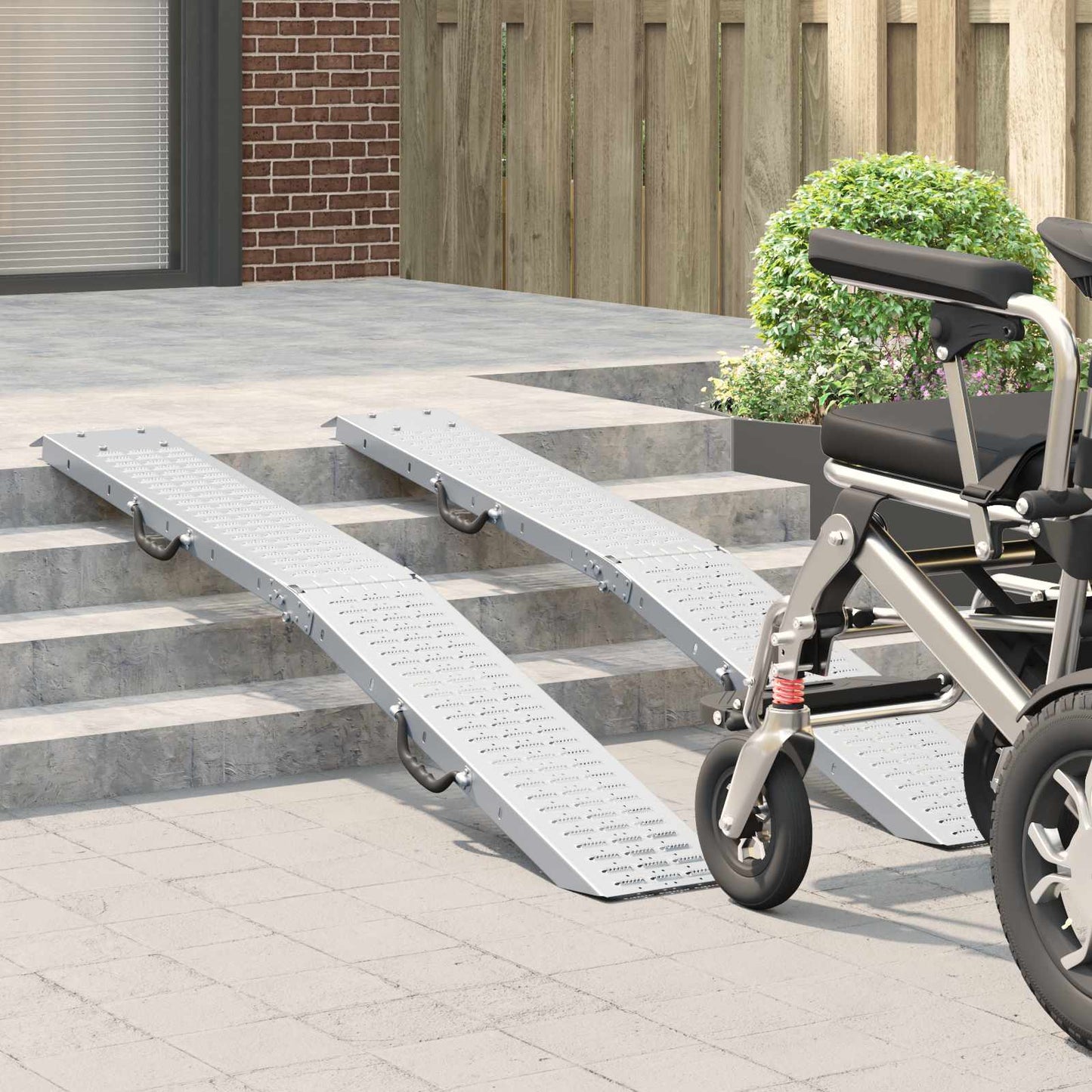 Sammenleggbar rampe 200kg per rampe 2 pcs sølv Galvanisert Stål