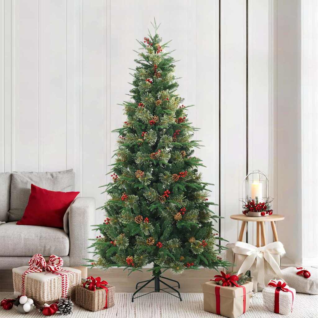 Kunstig sammensatt juletre grønn 210 cm PVC, PE og stål