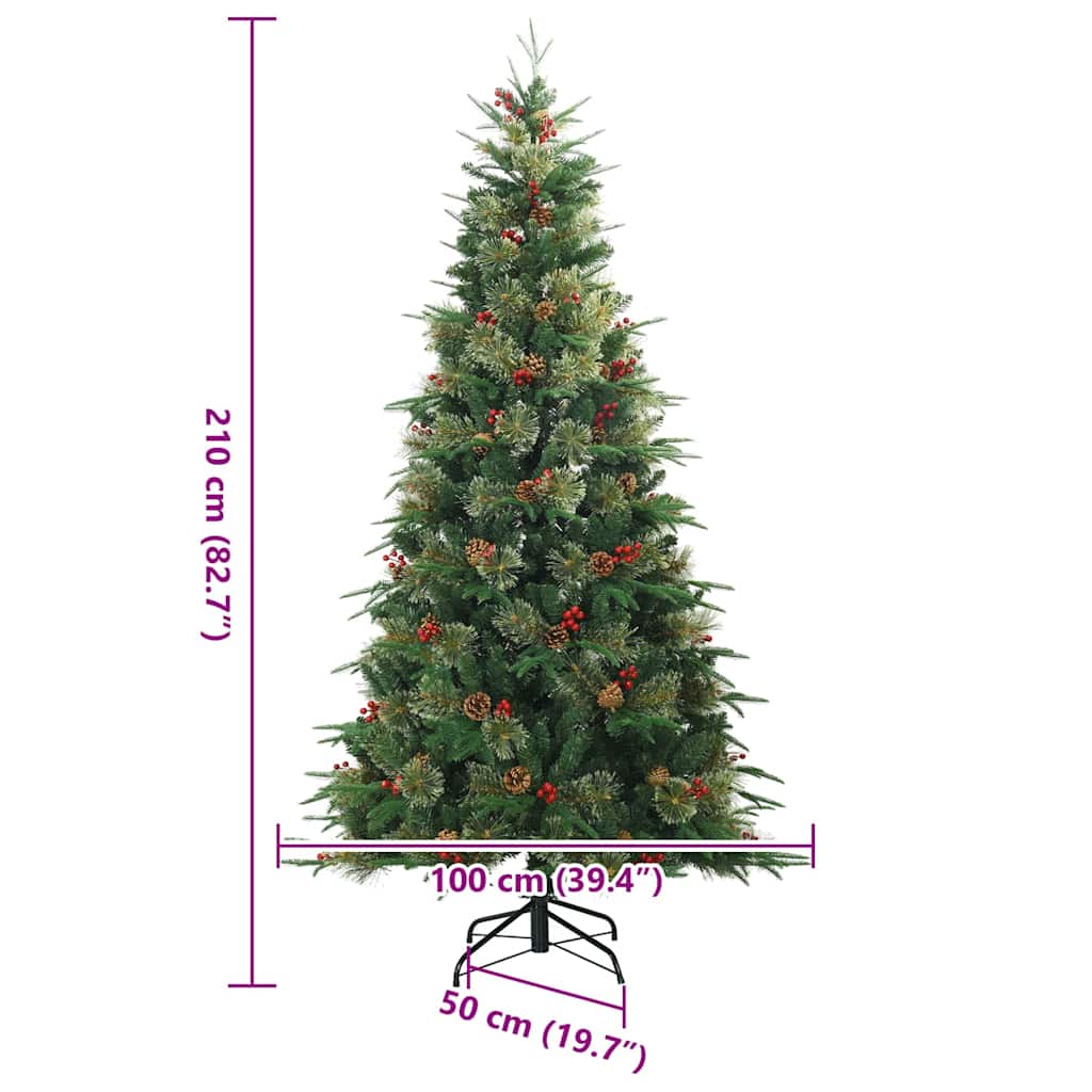 Kunstig sammensatt juletre grønn 210 cm PVC, PE og stål