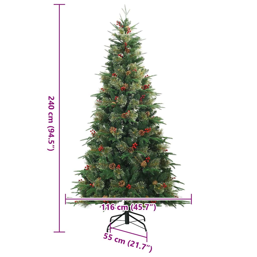 Kunstig sammensatt juletre grønn 240 cm PVC, PE og Stål
