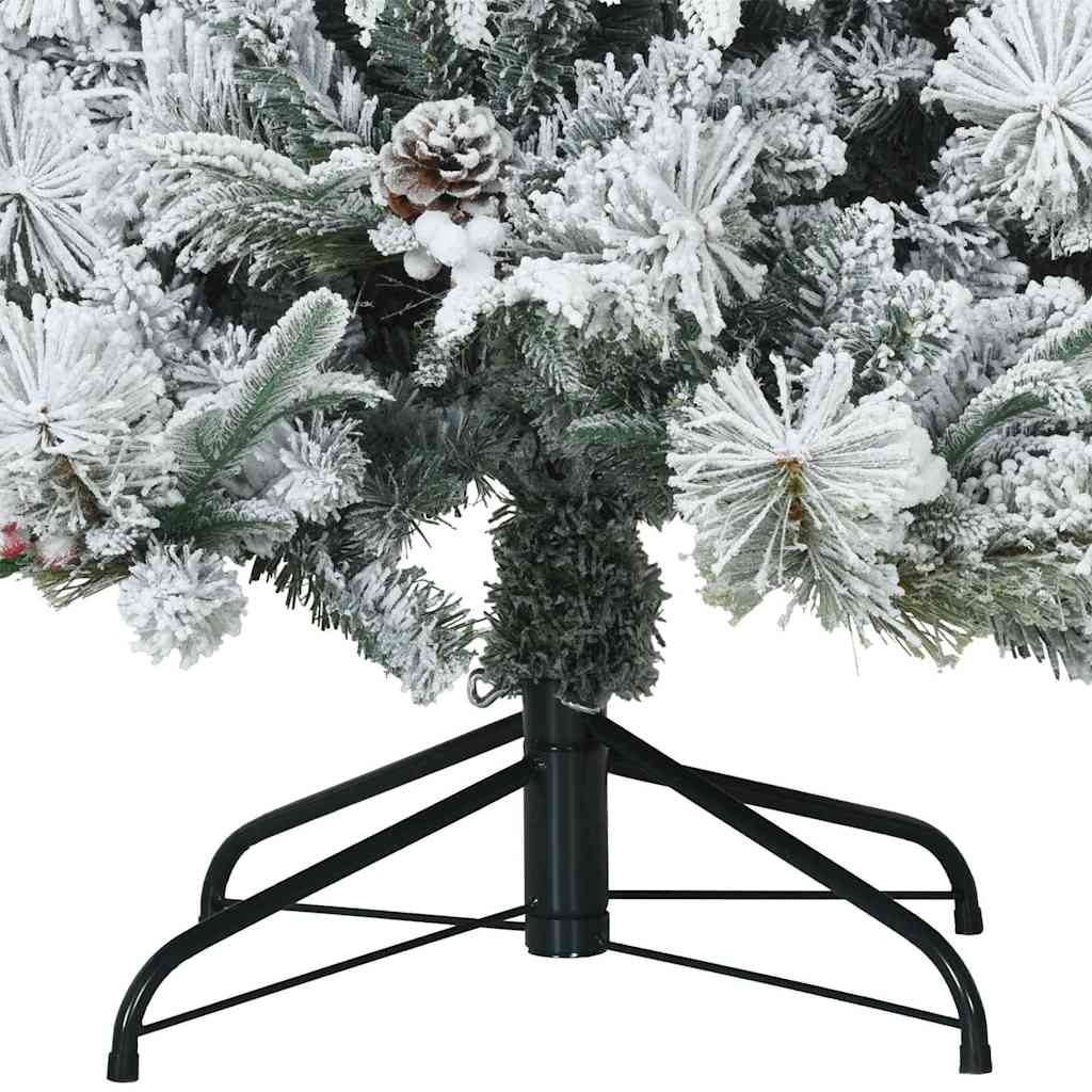 Kunstig svingbar juletre med snødekk med stativ Hvit 180 cm