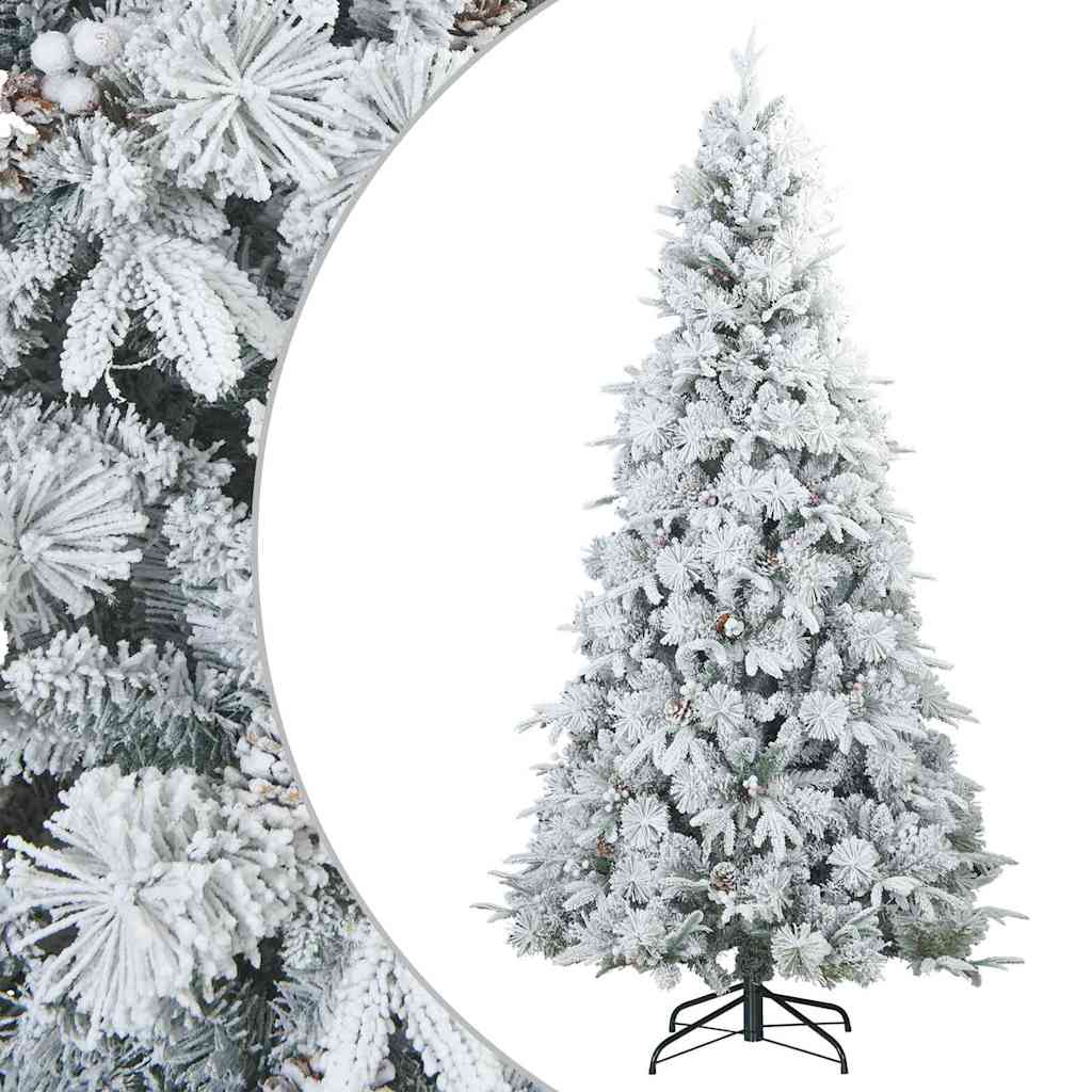 Kunstig svingbar juletre med snødekk med stativ Hvit 180 cm