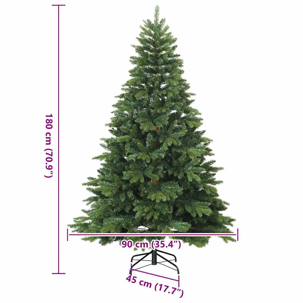 Kunstig sammensatt juletre grønn 180 cm PVC, PE og stål