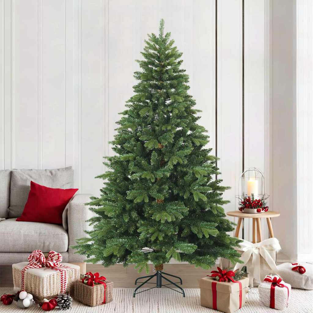 Kunstig sammensatt juletre grønn 210 cm PVC, PE og stål