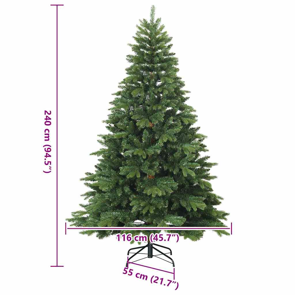 Kunstig sammensatt juletre grønn 240 cm PVC, PE og stål