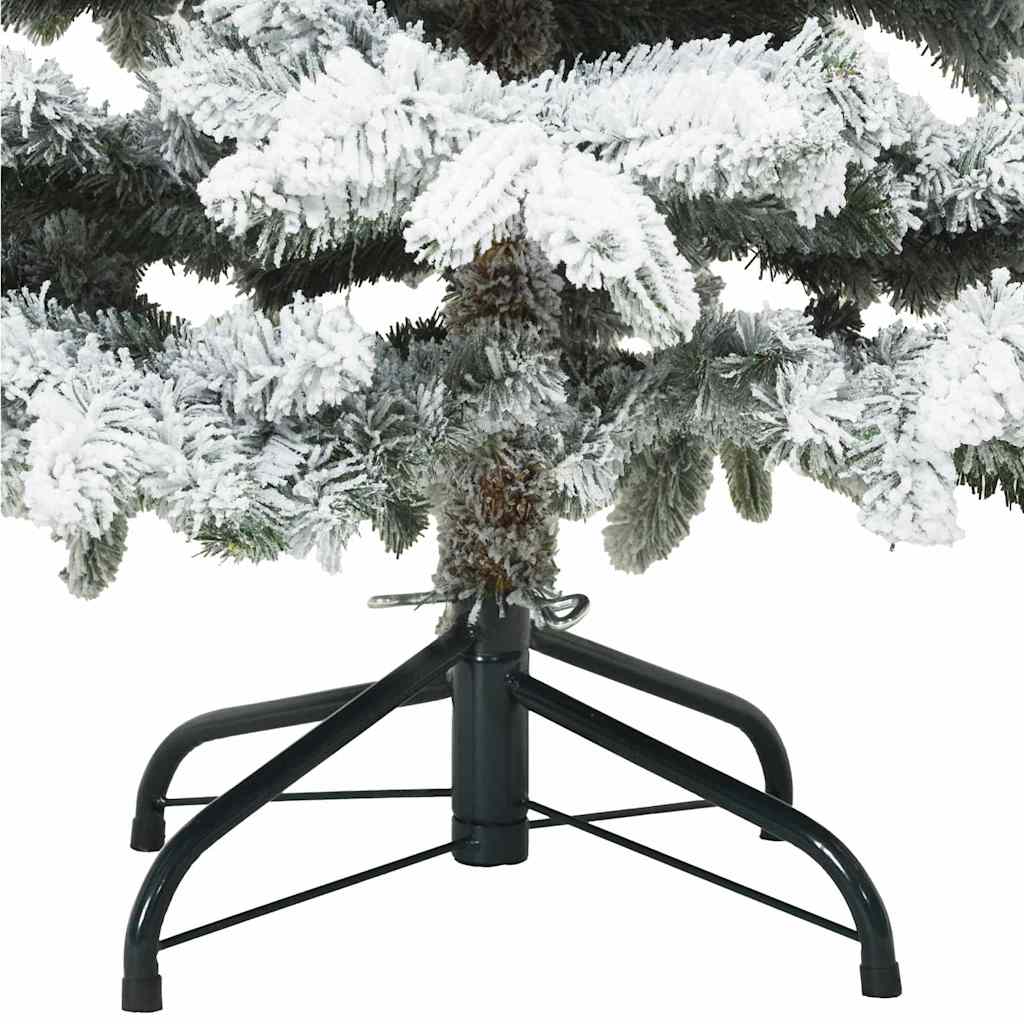 Moderne Kunstig Hengslet Juletre Snø Flocket Hvit 150 cm