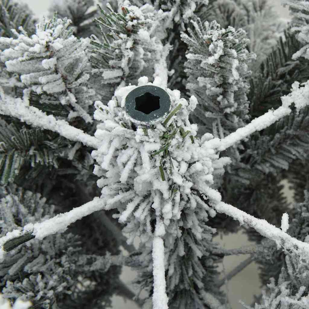 Moderne Kunstig Hengslet Juletre Snø Flocket Hvit 150 cm