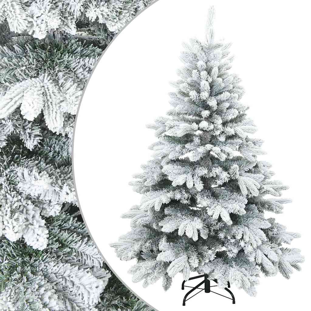 Kunstig svingbar juletre med snødekk med stativ Hvit 150 cm