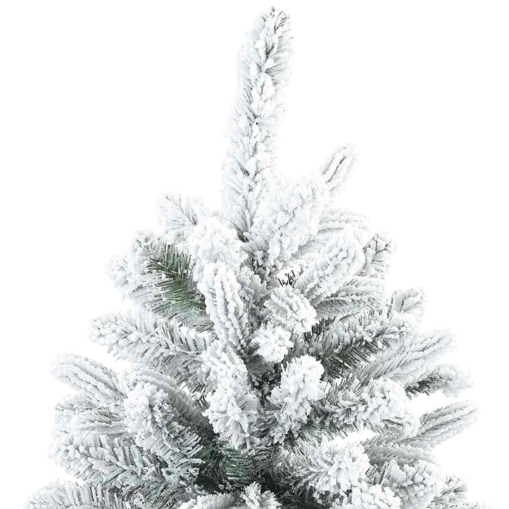Moderne Kunstig Hengslet Juletre Snø Flocket Hvit 180 cm