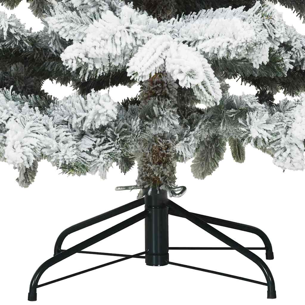 Moderne Kunstig Hengslet Juletre Snø Flocket Hvit 180 cm