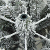 Moderne Kunstig Hengslet Juletre Snø Flocket Hvit 180 cm