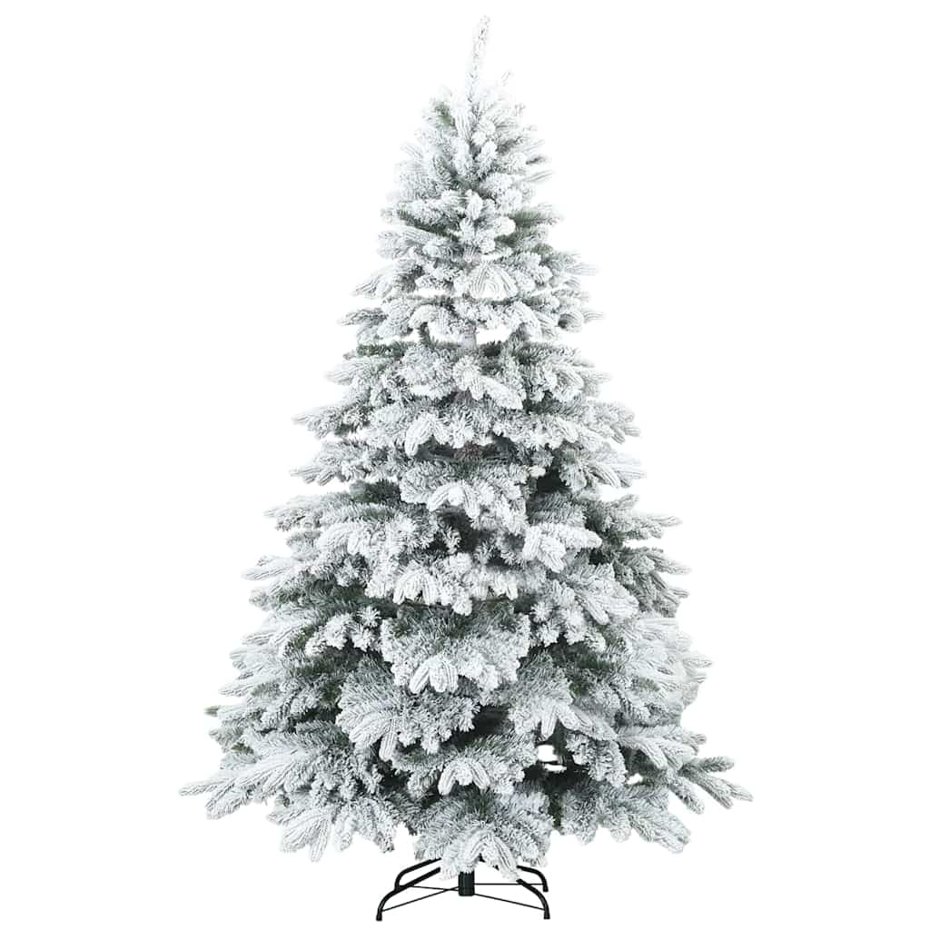 Moderne Kunstig Hengslet Juletre Snø Flocket Hvit 180 cm