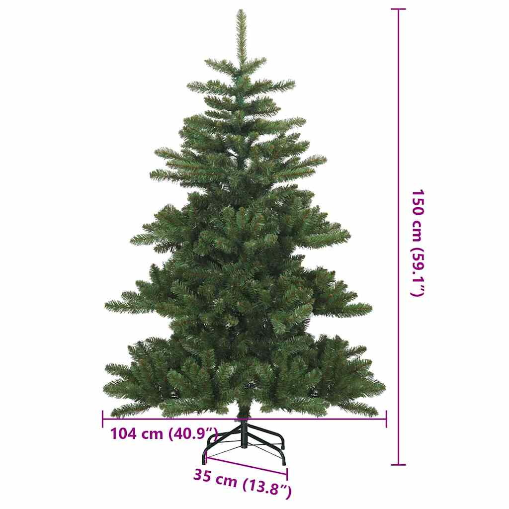Kunstig sammensatt juletre med stativ grønn 150 cm PVC, stål