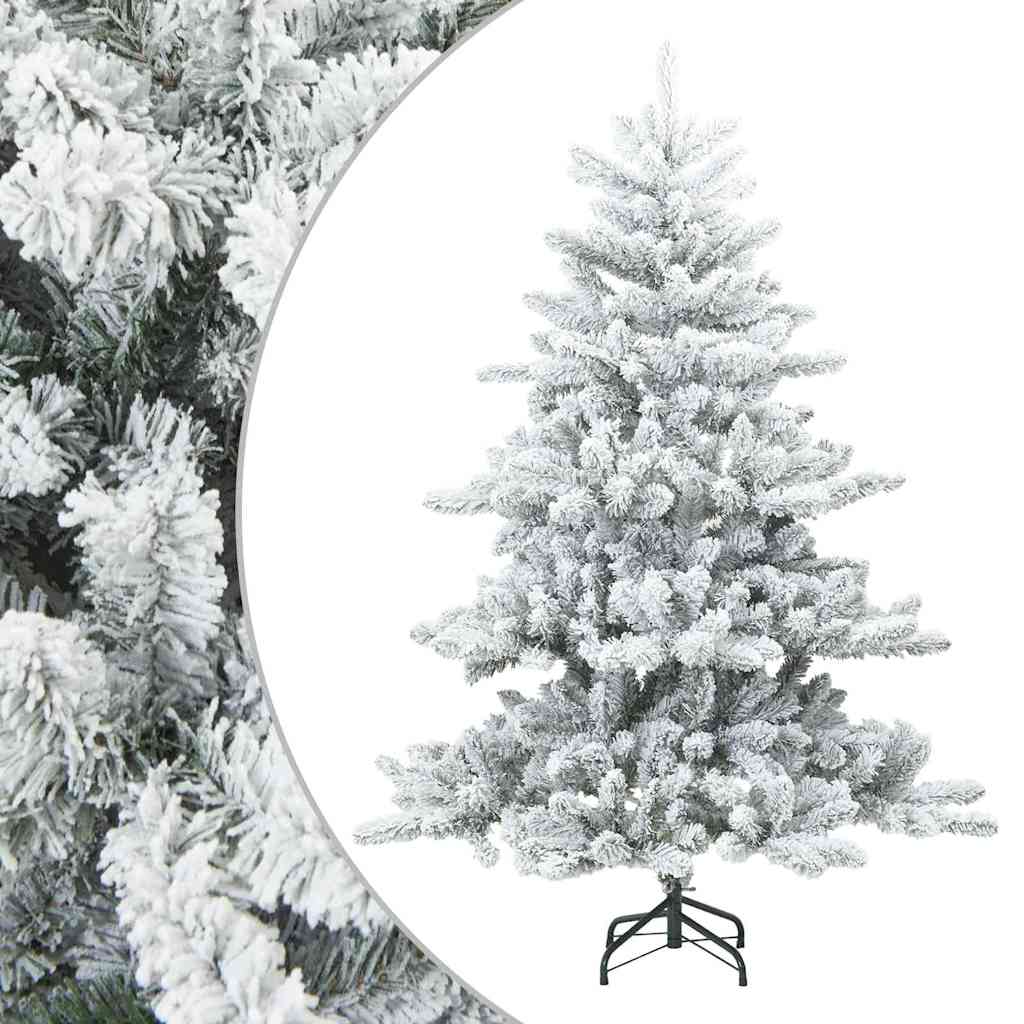 Kunstig svingbar juletre med snødekk Hvit 150 cm PVC, stål