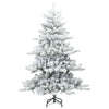 Moderne Kunstig Hengslet Juletre Snø Flocket Hvit 150 cm