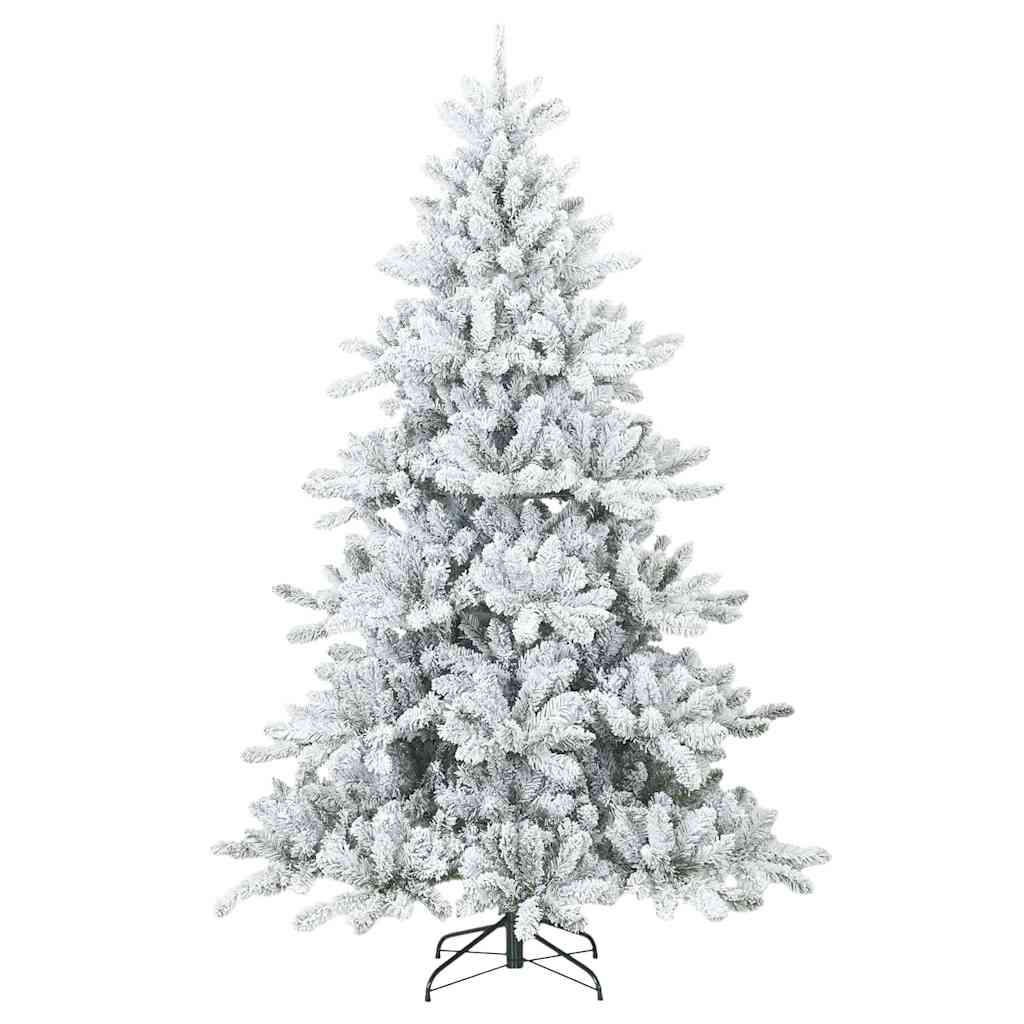 Moderne Kunstig Hengslet Juletre Snø Flocket Hvit 180 cm
