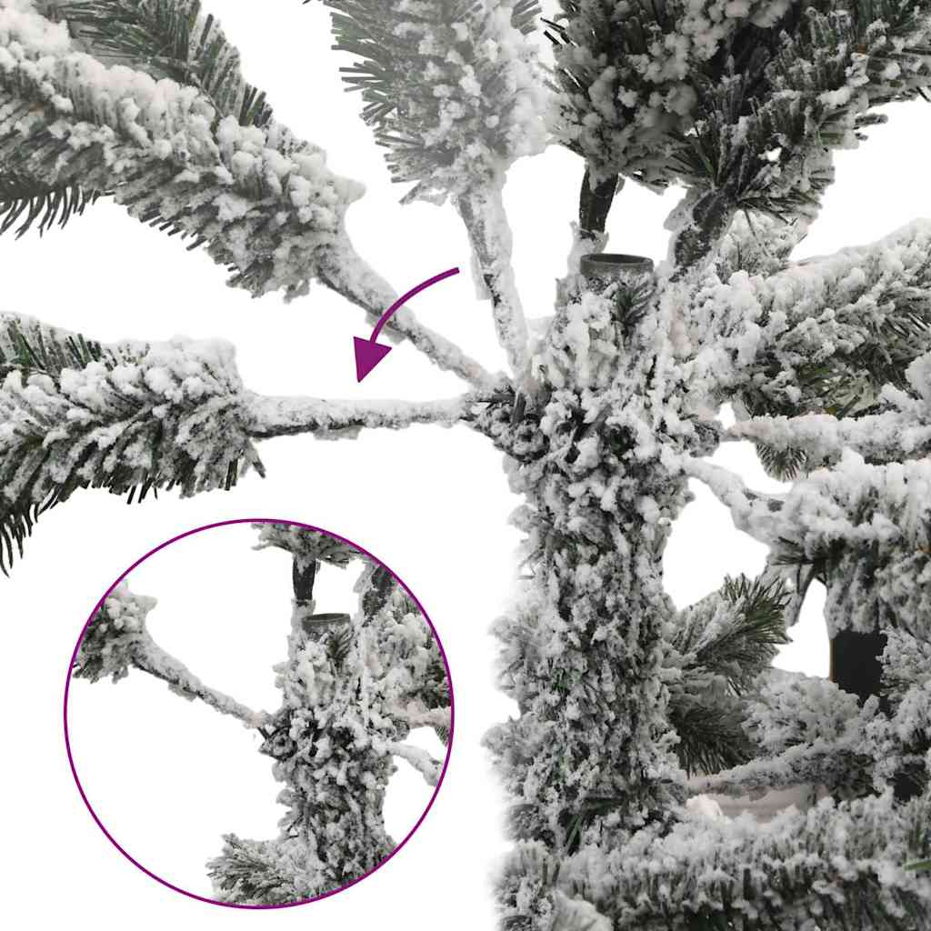 Moderne Kunstig Hengslet Juletre Snø Flocket Hvit 180 cm