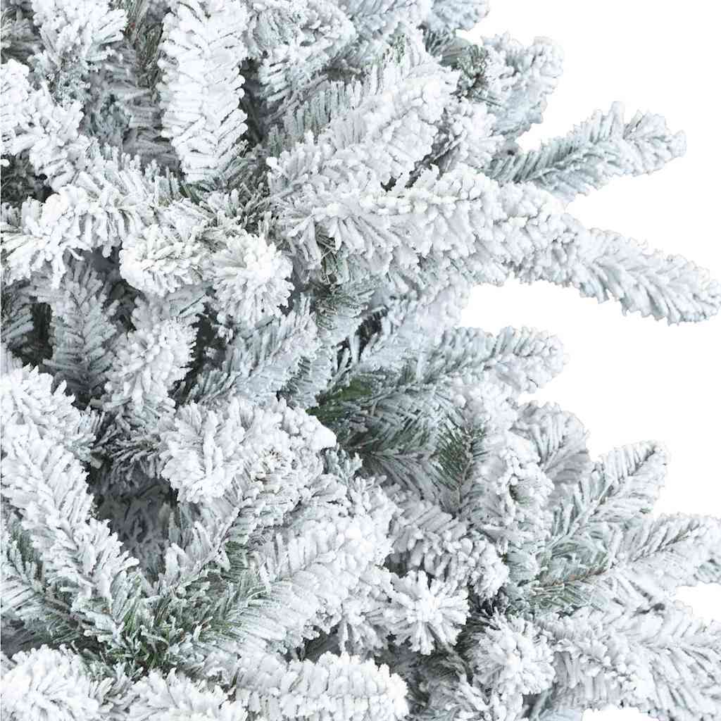 Moderne Kunstig Hengslet Juletre Snø Flocket Hvit 210 cm