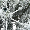 Moderne Kunstig Hengslet Juletre Snø Flocket Hvit 210 cm