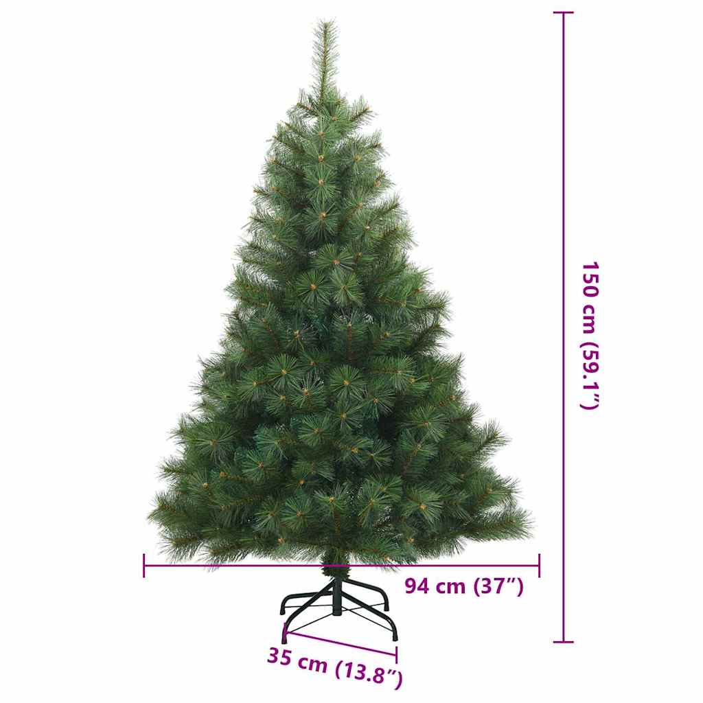 Kunstig sammensatt juletre med stativ grønn 150 cm PVC, stål