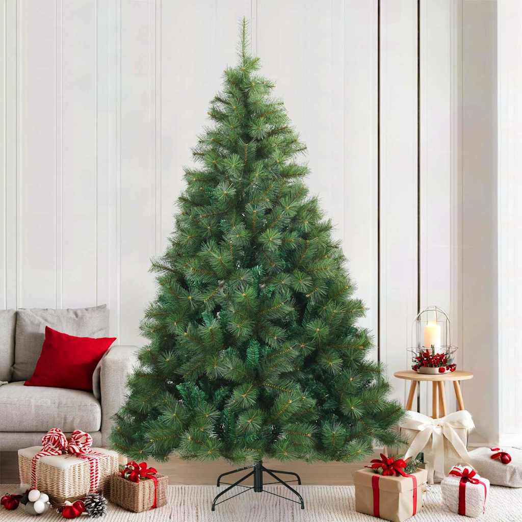 Kunstig sammensatt juletre med stativ grønn 210 cm PVC, stål