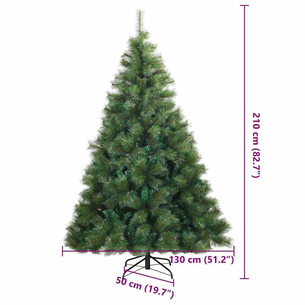 Kunstig sammensatt juletre med stativ grønn 210 cm PVC, stål