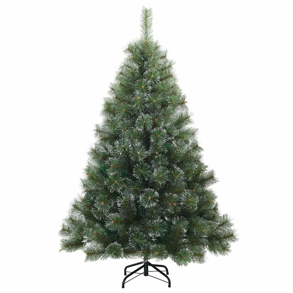 Moderne Kunstig Hengslet Juletre Snø Flocket Hvit 120 cm