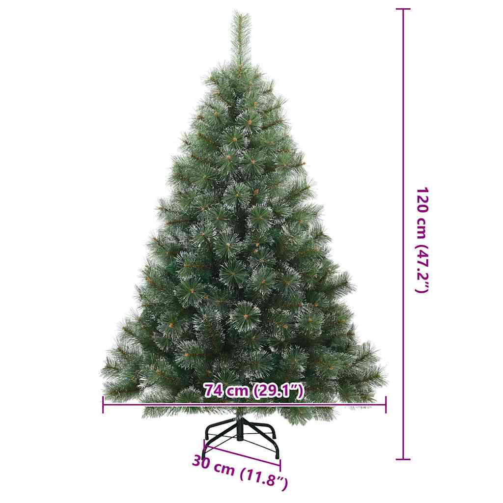 Moderne Kunstig Hengslet Juletre Snø Flocket Hvit 120 cm