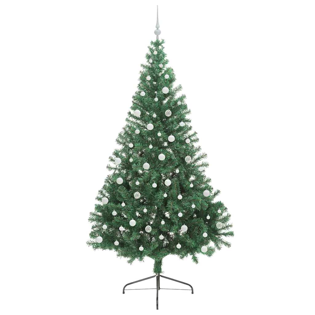 Kunstig Forhåndsopplyst Juletre med 300 LED grønn 240 cm PVC