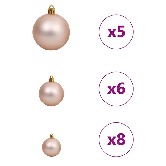 Kunstig Forhåndsopplyst Juletre med 150 LED Rosa 150 cm PVC