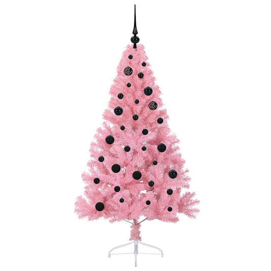 Kunstig Forhåndsopplyst Juletre med 150 LED Rosa 150 cm PVC