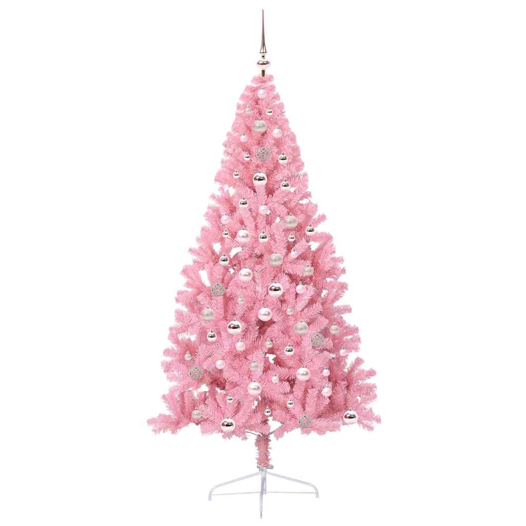 Kunstig Forhåndsopplyst Juletre med 300 LED Rosa 240 cm PVC