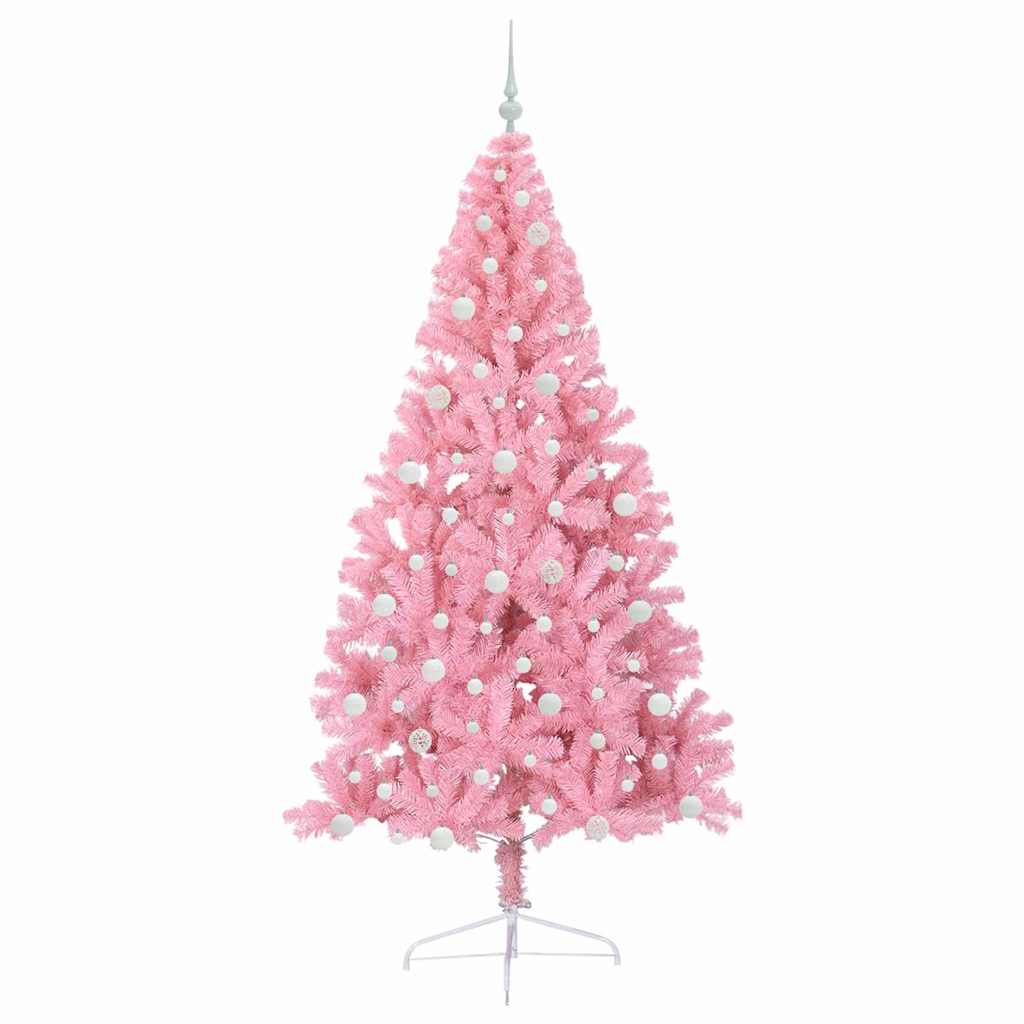 Kunstig Forhåndsopplyst Juletre med 300 LED Rosa 240 cm PVC
