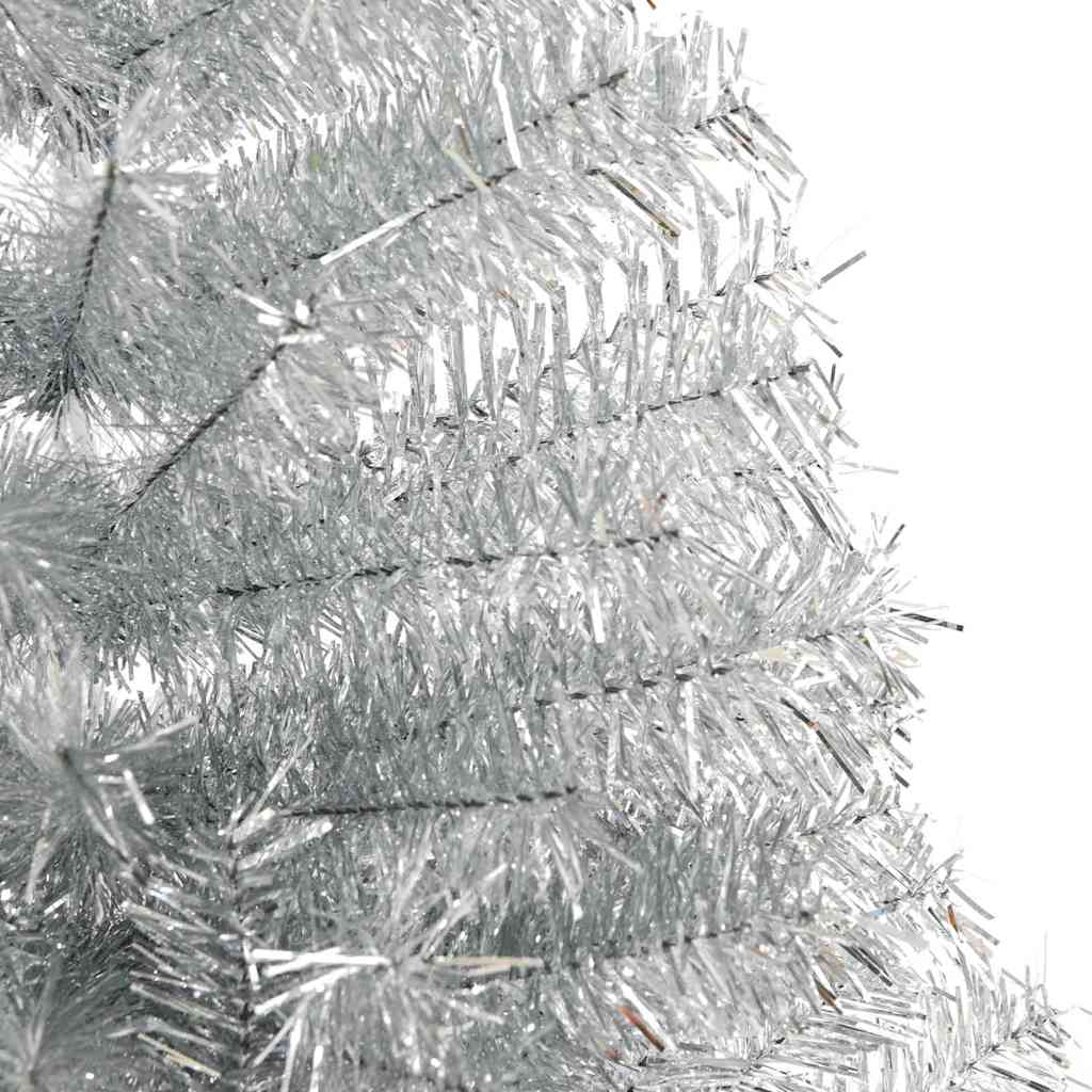 Kunstig Forhåndsopplyst Juletre med 300 LED sølv 240 cm PET