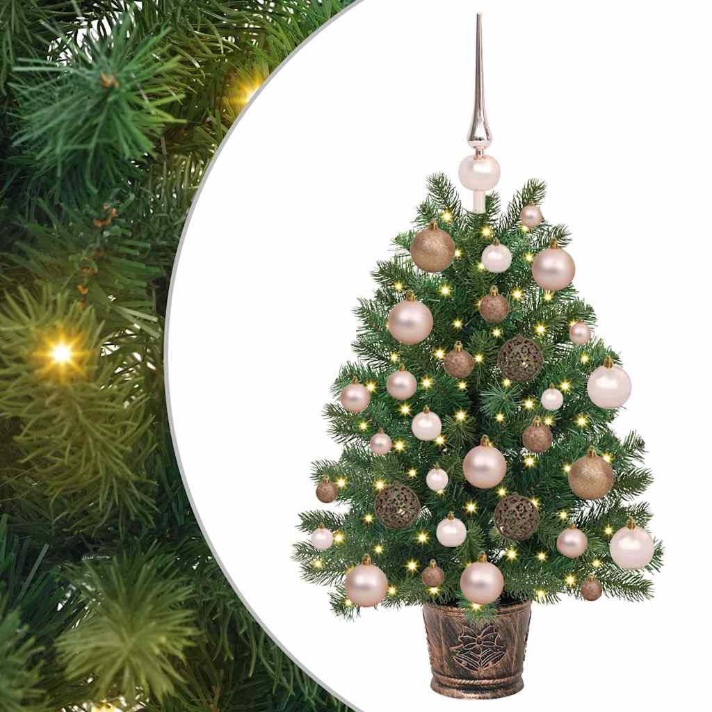 Kunstig juletre med 150 LED med stativ grønn 65 cm PE og PVC