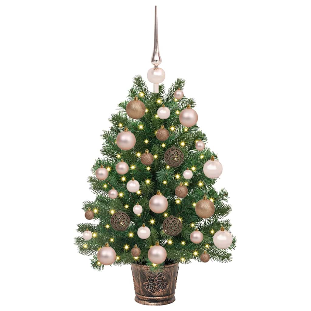 Kunstig juletre med 150 LED med stativ grønn 65 cm PE og PVC