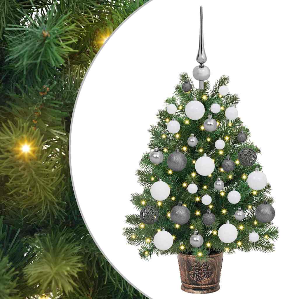 Kunstig juletre med 150 LED med stativ grønn 65 cm PE og PVC