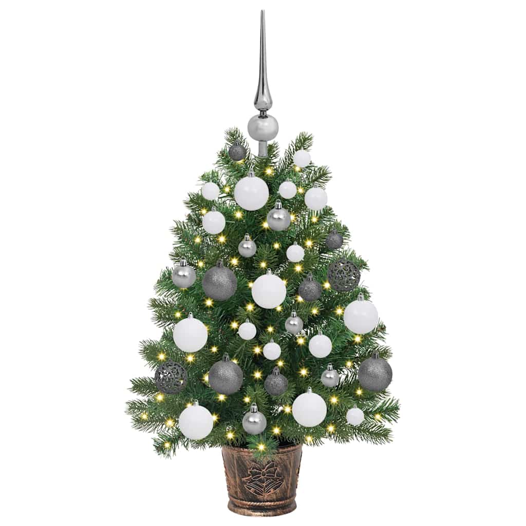 Kunstig juletre med 150 LED med stativ grønn 65 cm PE og PVC