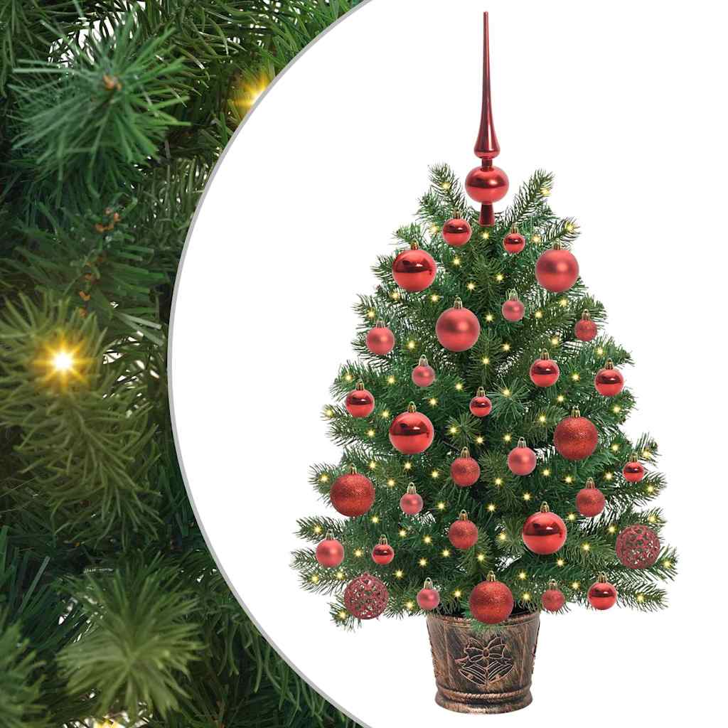 Kunstig juletre med 150 LED med stativ grønn 75 cm PE og PVC