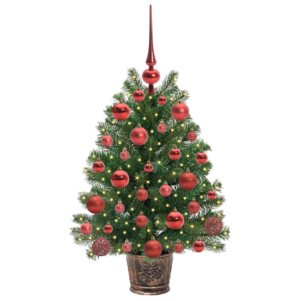 Kunstig juletre med 150 LED med stativ grønn 75 cm PE og PVC