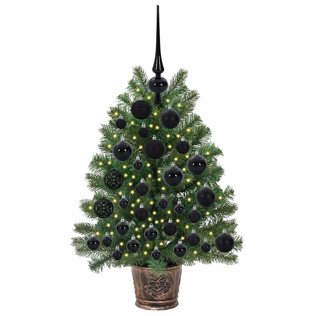 Kunstig juletre med 150 LED med stativ grønn 75 cm PE og PVC