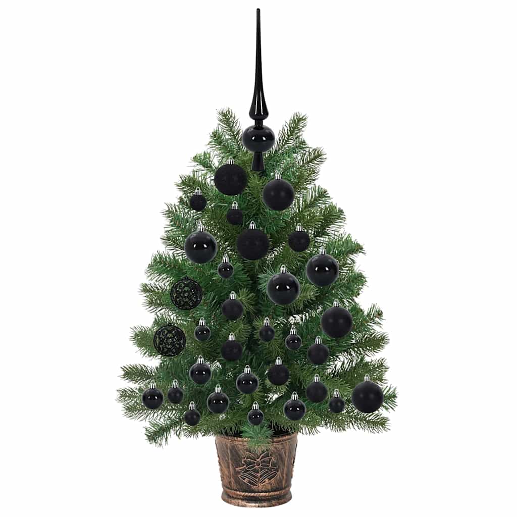 Kunstig juletre med 150 LED med stativ grønn 75 cm PE og PVC