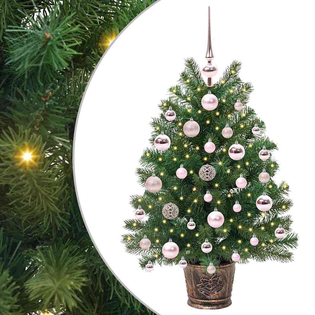 Kunstig juletre med 150 LED med stativ grønn 75 cm PE og PVC