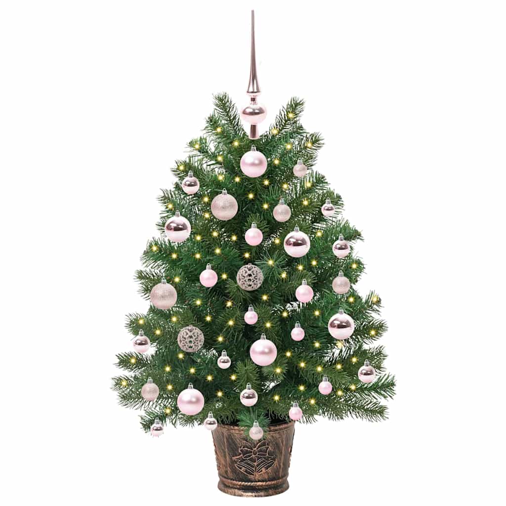 Kunstig juletre med 150 LED med stativ grønn 75 cm PE og PVC