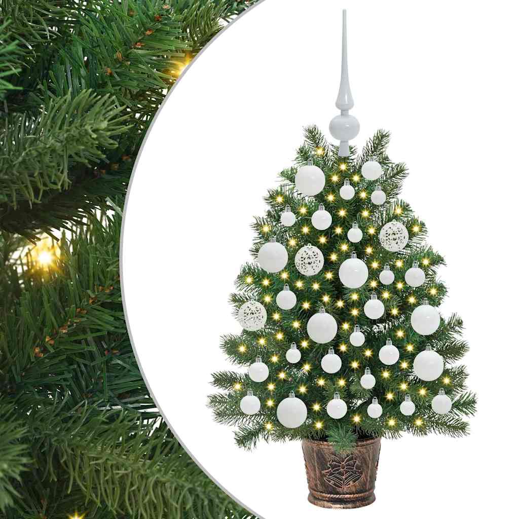 Kunstig juletre med 150 LED med stativ grønn 75 cm PE og PVC