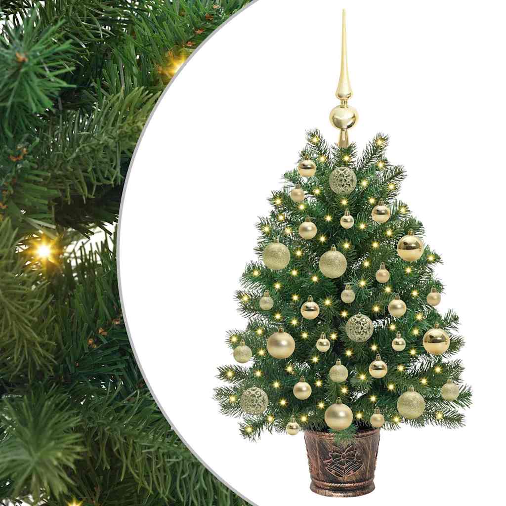 Kunstig juletre med 150 LED med stativ grønn 75 cm PE og PVC